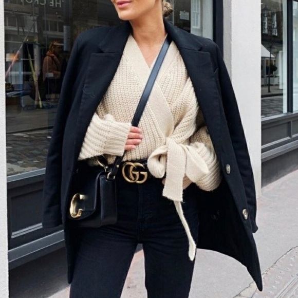 zara cropped belted cardigan